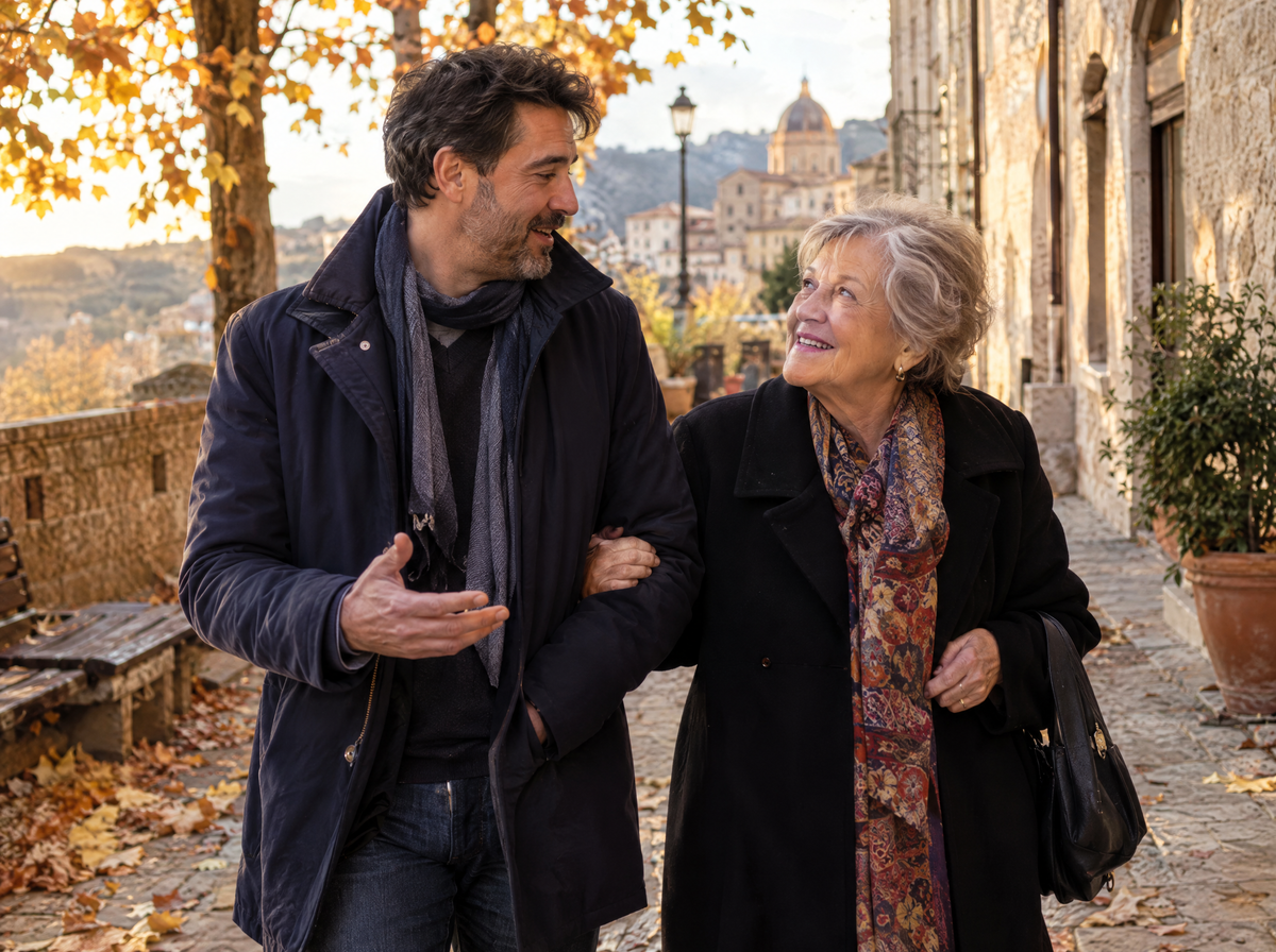 Madre e figlio a passeggio